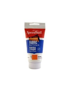 Speedball Fabric Block Printing Ink Orange - Tube of 2.5 Oz / 75 ML