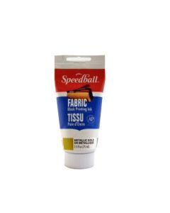 Speedball Fabric Block Printing Ink Metallic Gold - Tube of 2.5 Oz / 75 ML