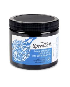 Speedball Water-Soluble Block Printing Ink Black - Jar of 16 Oz / 473 ML