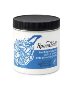 Speedball Water-Soluble Block Printing Ink White - Jar of 8 Oz / 237 ML