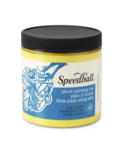 Speedball Water-Soluble Block Printing Ink Yellow - Jar of 8 Oz / 237 ML