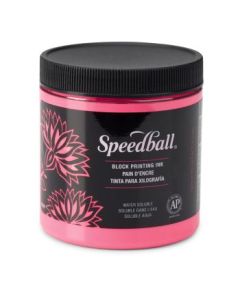 Speedball Water-Soluble Block Printing Ink Fluorescent Hot Pink - Jar of 8 Oz / 237 ML