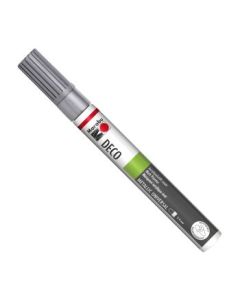 Marabu Deco Painter - Brush Tip - Acrylic Marker - 3 - 4 MM - Silver (082)