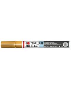 Marabu Porcelain & Glass Paint Marker - Universal Tip 1 - 2 MM - Gold (084)