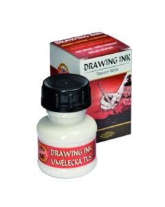 Koh-I-Noor Hardtmuth Artist's Drawing Ink - 20 GM Bottle - Titanium White (2100)