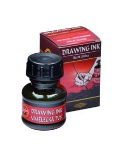 Koh-I-Noor Hardtmuth Artist's Drawing Ink - 20 GM Bottle - Umber Burnt (2600)