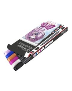 Marabu Aqua Pen Graphix Watercolour Felt Tip Pen - Dual Tip (Fine + Brush) - Set of 6 - Ma Ke Manga