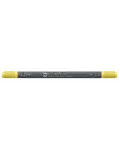 Marabu Aqua Pen Graphix Watercolour Felt Tip Pen - Dual Tip (Fine + Brush) - Lemon (020)