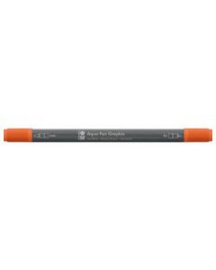 Marabu Aqua Pen Graphix Watercolour Felt Tip Pen - Dual Tip (Fine + Brush) - Red Orange (023)