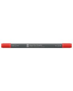 Marabu Aqua Pen Graphix Watercolour Felt Tip Pen - Dual Tip (Fine + Brush) - Light Vermilion (030)