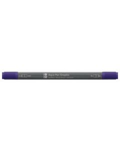 Marabu Aqua Pen Graphix Watercolour Felt Tip Pen - Dual Tip (Fine + Brush) - Plum (037)