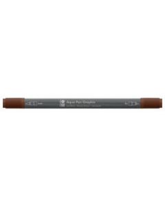 Marabu Aqua Pen Graphix Watercolour Felt Tip Pen - Dual Tip (Fine + Brush) - Dark Brown (045 )