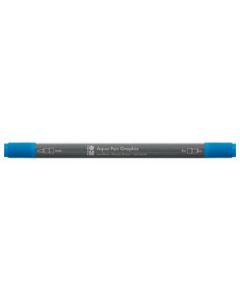 Marabu Aqua Pen Graphix Watercolour Felt Tip Pen - Dual Tip (Fine + Brush) - Medium Blue (052)