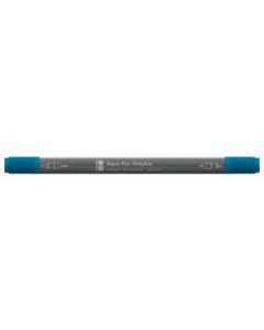 Marabu Aqua Pen Graphix Watercolour Felt Tip Pen - Dual Tip (Fine + Brush) - Petrol (092)