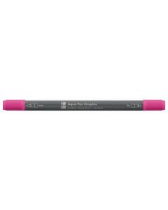 Marabu Aqua Pen Graphix Watercolour Felt Tip Pen - Dual Tip (Fine + Brush) - Pink Candy (132)