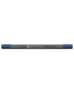 Marabu Aqua Pen Graphix Watercolour Felt Tip Pen - Dual Tip (Fine + Brush) - Smoky Blue (145)