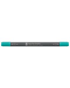 Marabu Aqua Pen Graphix Watercolour Felt Tip Pen - Dual Tip (Fine + Brush) - Aqua Green (297)