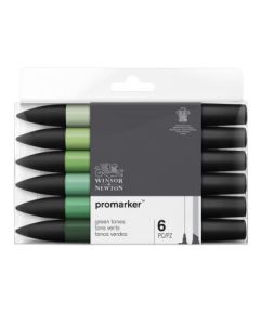 Winsor & Newton ProMarker - Twin Tip - Alcohol Based - Green Tones Set of 6