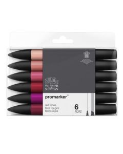 Winsor & Newton ProMarker - Twin Tip - Alcohol Based - Red Tones Set of 6