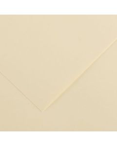 Canson Colorline Coloured Paper 50 cm x 65 cm or 19.68'' x 25.59'' Cream - Textured + Smooth 300 GSM - Pack of 10 Sheets