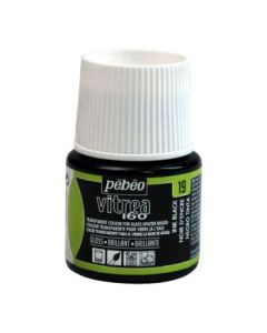 Pebeo Vitrea 160 Glossy Glass Paint - 45 ML Bottle - Ink Black (19)