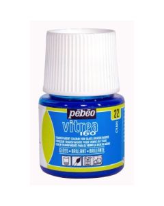 Pebeo Vitrea 160 Glass Paint - 45 ML Bottle - Cyan (022)