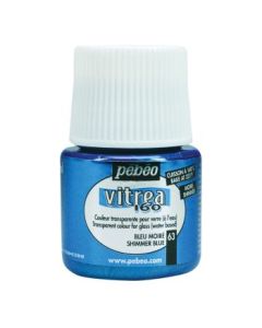 Pebeo Vitrea 160 Glass Paint - 45 ML Bottle - Shimmer Blue (063)