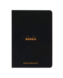 Rhodia - Classic Black - Stapled - Dot Grid - A4 (210 mm x 297 mm or 8.3" x 11.7") White Ultra Smooth Surface - 80 GSM - Notebook of 48 Sheets