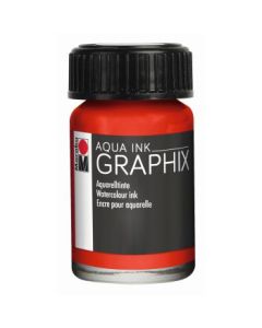 Marabu Graphix Aqua Ink - Bottle of 15 ML - Vermilion (006)