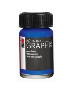 Marabu Graphix Aqua Ink - Bottle of 15 ML - Dark Ultramarine (055)