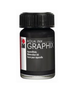 Marabu Graphix Aqua Ink - Bottle of 15 ML - Black (073)