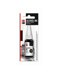 Marabu Alcohol Ink - Bottle of 20 ML - Black (073) - Blister Pack