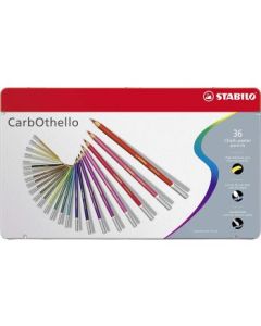 Stabilo CarbOthello - Chalk Pastel Pencil - Metal Box of 36 Assorted Colours