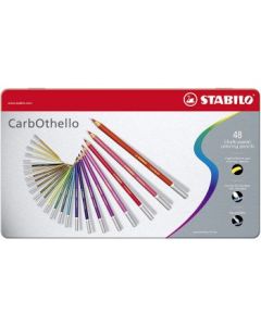 Stabilo CarbOthello - Chalk Pastel Pencil - Metal Box of 48 Assorted Colours