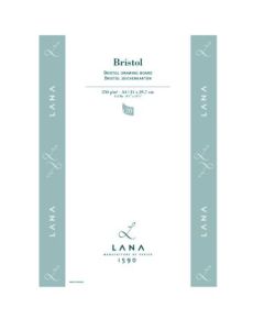 Lana Bristol A4 (21 cm x 29.7 cm) Extra White Ultra Smooth 250 GSM Paper, Short Side Glued Pad of 20 Sheets