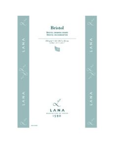 Lana Bristol A3 (29.7 cm x 42 cm) Extra White Ultra Smooth 250 GSM Paper, Short Side Glued Pad of 20 Sheets