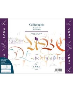 Lana Calligraphie - Calligraphy - 24 cm x 32 cm White Ultra Smooth 250 GSM Paper, Long Side Glued Pad of 12 Sheets