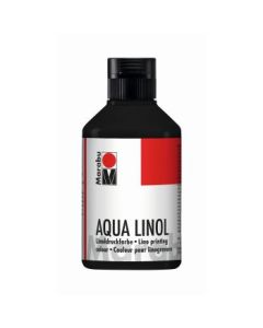 Marabu Aqua Lino Printing Colour - Bottle of 250 ML - Black (073)