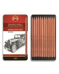 Koh-I-Noor Natural Professional Graphite Pencil ART Set of 12 - 8B-2H