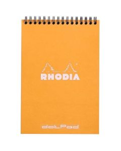 Rhodia - Classic Orange - Wirebound - Dot Grid Notepad - A5 (148 mm x 210 mm or 5.8" x 8.3") White Ultra Smooth Surface - 80 GSM - Pad of 80 Sheets