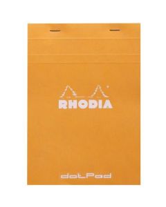 Rhodia - Basics Orange No. 16 - Stapled - Dot Grid Pad - A5 (148 mm x 210 mm or 5.8" x 8.3") White Ultra Smooth Surface - 80 GSM - Pad of 80 Sheets