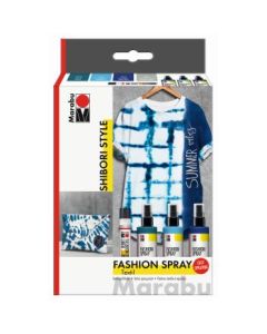 Marabu Fashion Spray Set - Shibori Style - Set of 3 x 100 ML Spray Bottles With Fashion Liner