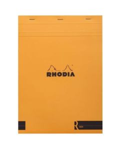 Rhodia - Orange R No. 18 - Premium - Stapled - Blank Notepad - A4 (210 mm x 297 mm or 8.3" x 11.7") Ivory Ultra Smooth Surface - 90 GSM - Pad of 70 Sheets