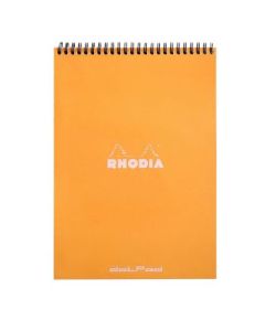 Rhodia - Classic Orange - Wirebound - Dot Grid Notepad - A4 (210 mm x 297 mm or 8.3" x 11.7") White Ultra Smooth Surface - 80 GSM - Pad of 80 Sheets