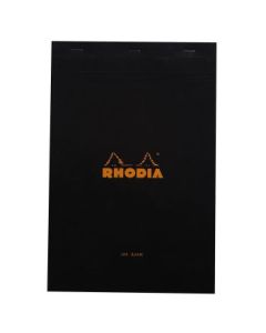 Rhodia - Basics Black No. 19 - Stapled - Blank Notepad - A4+ (210 mm x 318 mm or 8.3" x 12.5") White Ultra Smooth Surface - 80 GSM - Pad of 80 Sheets