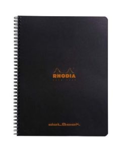 Rhodia - Classic Black - Wirebound - Dot Grid - A4+ (210 mm x 318 mm or 8.3" x 12.5") White Ultra Smooth Surface - 80 GSM - Notebook of 80 Sheets