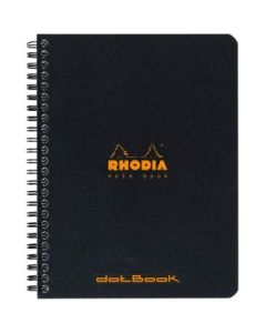 Rhodia - Classic Black - Wirebound - Dot Grid - A5+ (210 mm x 160 mm or 8.3" x 6.3") White Ultra Smooth Surface - 80 GSM - Notebook of 80 Sheets