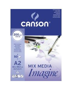 Canson Imagine Mix-Media - Light Grain 200 GSM - A2 (42 x 59.4 cm or 16.5 x 23.4") - Pad of 50 Sheets