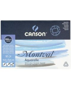 Canson Montval 300 GSM 10.5 x 15.5 cm Block of 12 Fine Grain Sheets