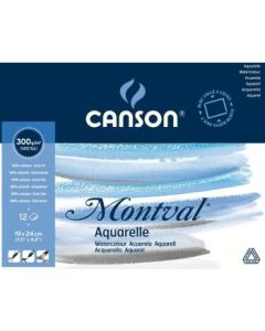 Canson Montval 300 GSM 19 x 24 cm Block of 12 Fine Grain Sheets